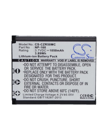 Battery for Casio Exilim Ex-zr50 3.7V, 1050mAh - 3.89Wh