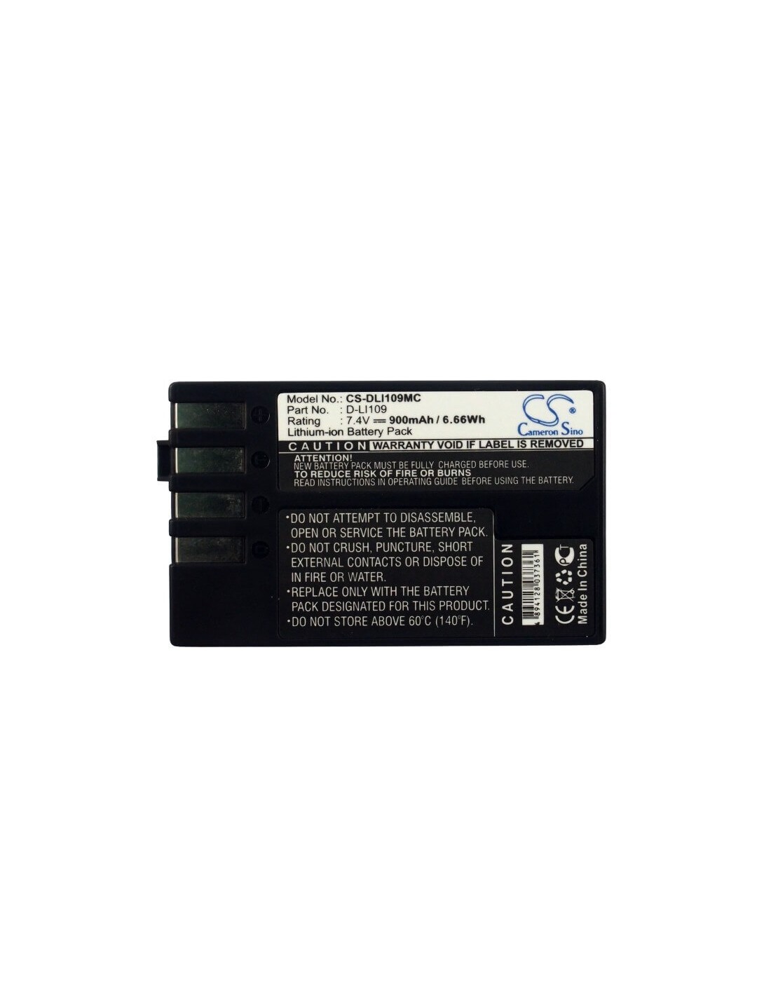 Battery for Pentax K-2, K-r 7.4V, 900mAh - 6.66Wh