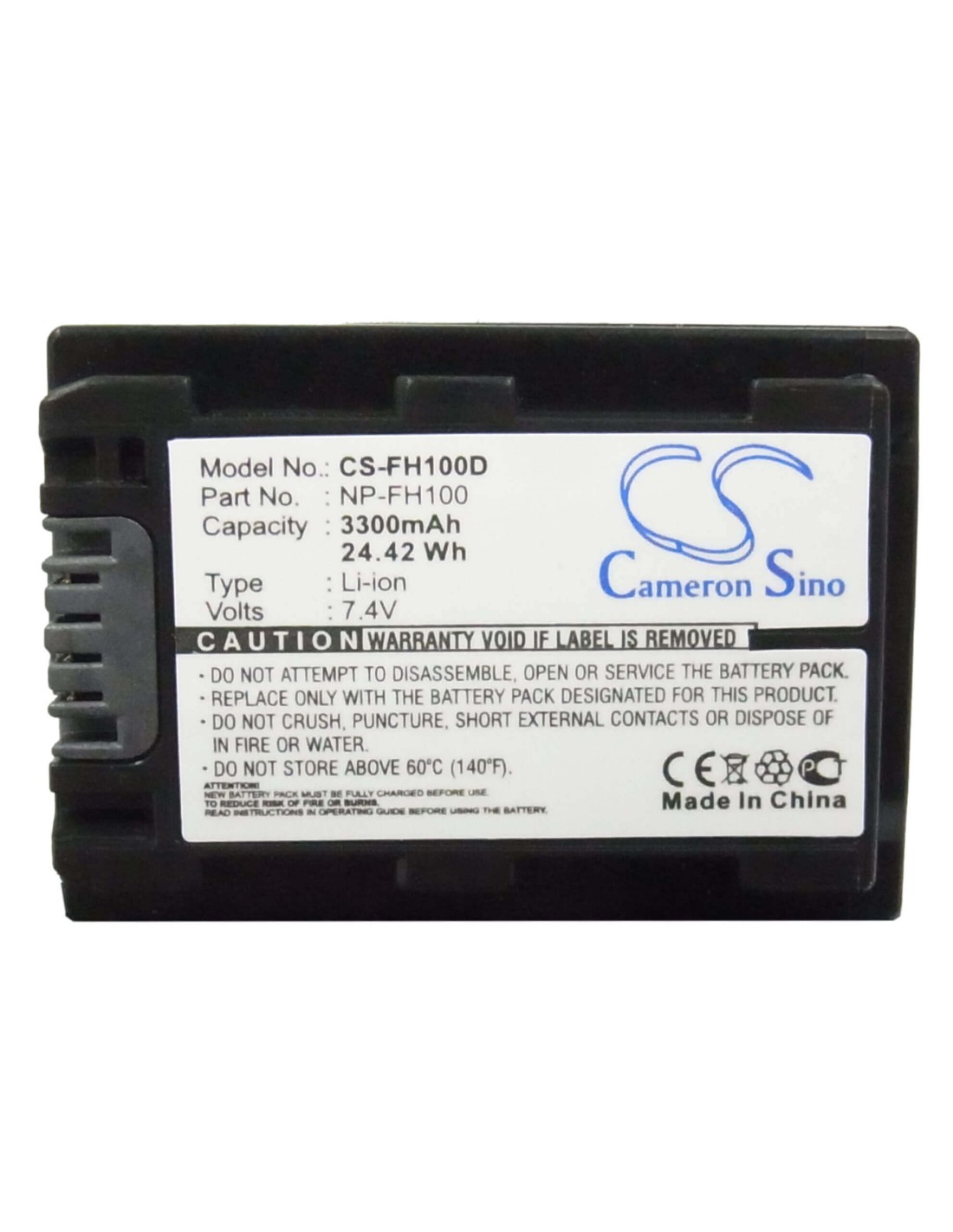 Battery for Sony Cr-hc51e, Dcr-30, Dcr-dvd103, Dcr-dvd105, 7.4V, 3300mAh - 24.42Wh