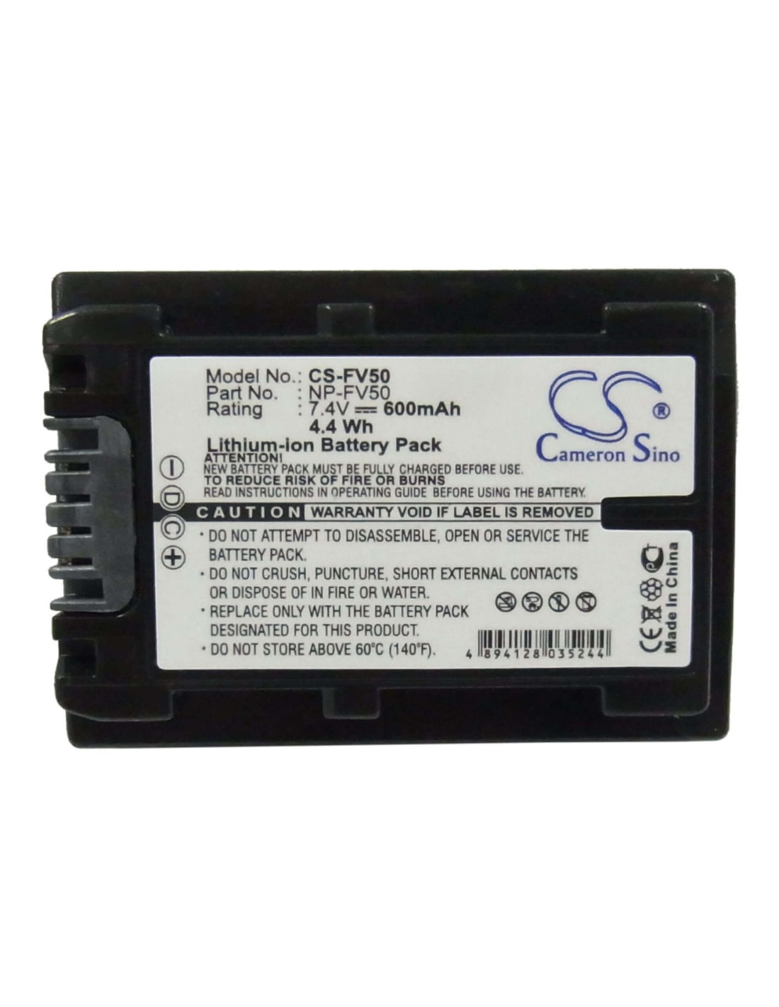 Battery for Sony Dcr-dvd403, Dcr-dvd505, Dcr-hc23e, Dcr-hc27, 7.4V, 600mAh - 4.44Wh