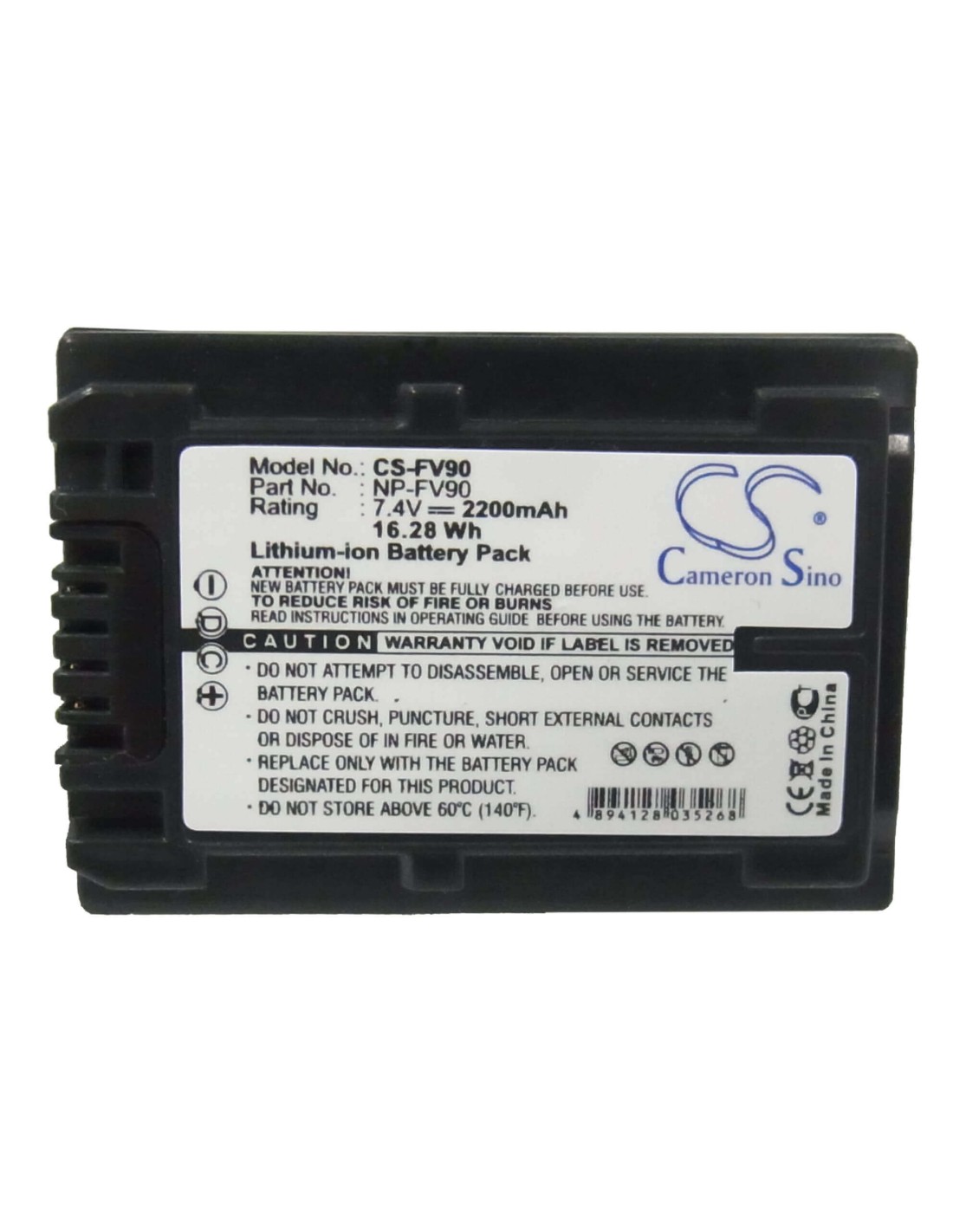 Battery for Sony Dcr-sr100, Dcr-sr300, Dcr-sr60, Dcr-sr62, 7.4V, 2200mAh - 16.28Wh