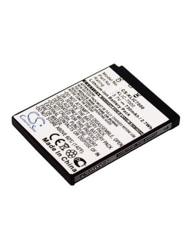 Battery for Polaroid T10035, T1031, T-1031, T1035, 3.7V, 730mAh - 2.70Wh