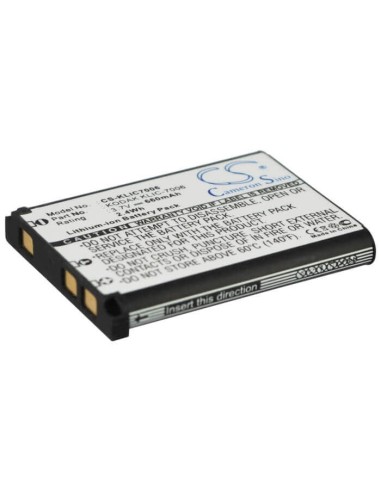 Battery for Kodak Easyshare M200, Easyshare M215, 3.7V, 660mAh - 2.44Wh