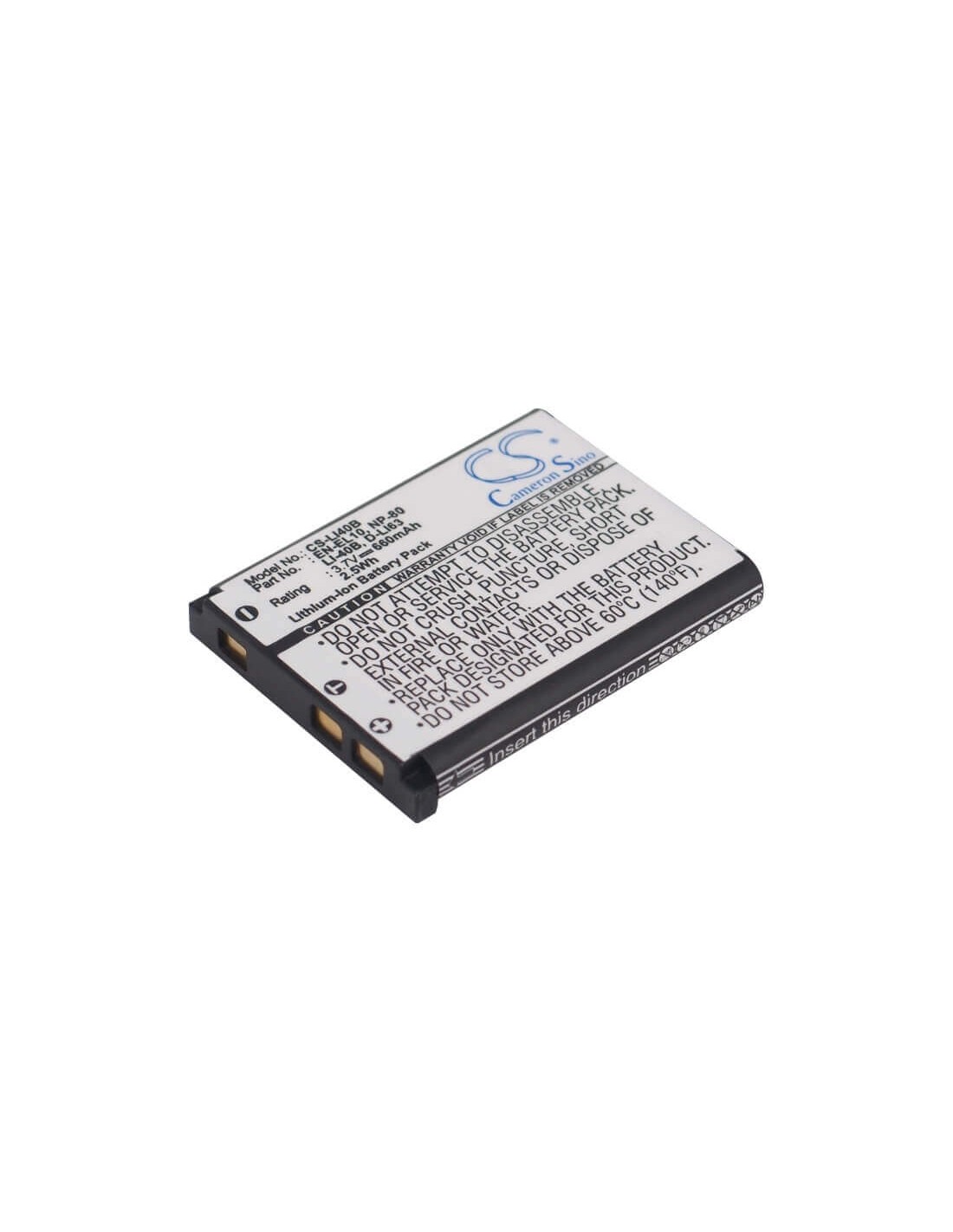 Battery for Olympus Ir-300, Sp-700, Tg-310, Vr-310, 3.7V, 660mAh - 2.44Wh