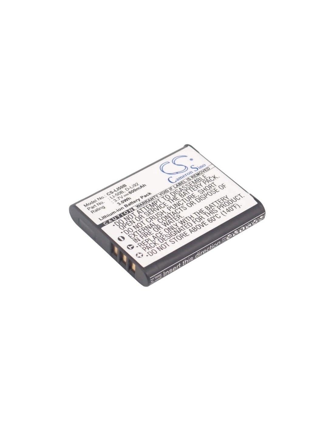 Battery for KodakPixpro Fz151, Pixpro Fz201, Pixpro 3.7V, 800mAh - 2.96Wh