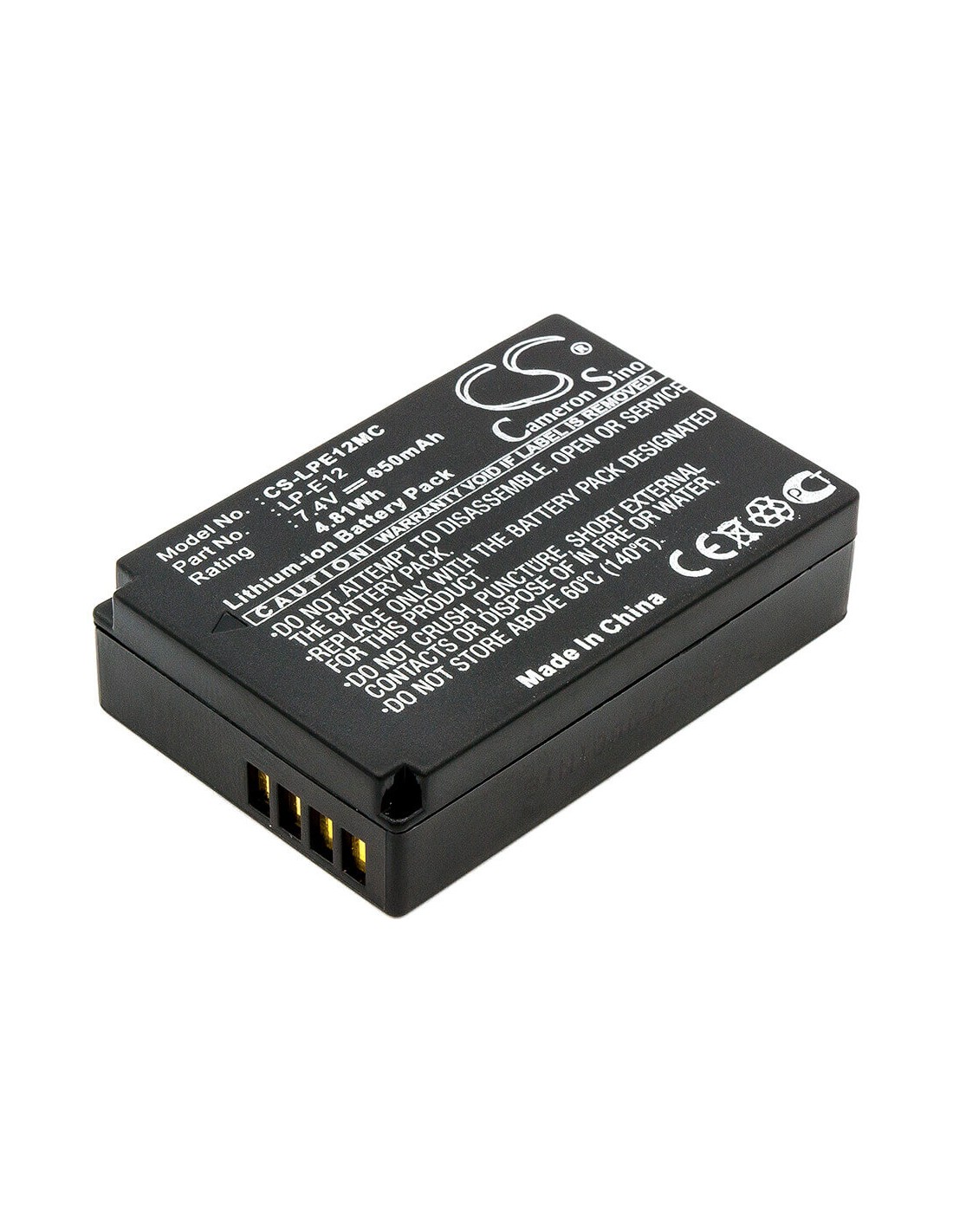 Battery for Canon Eos 100d, Eos M, 7.4V, 650mAh - 4.81Wh