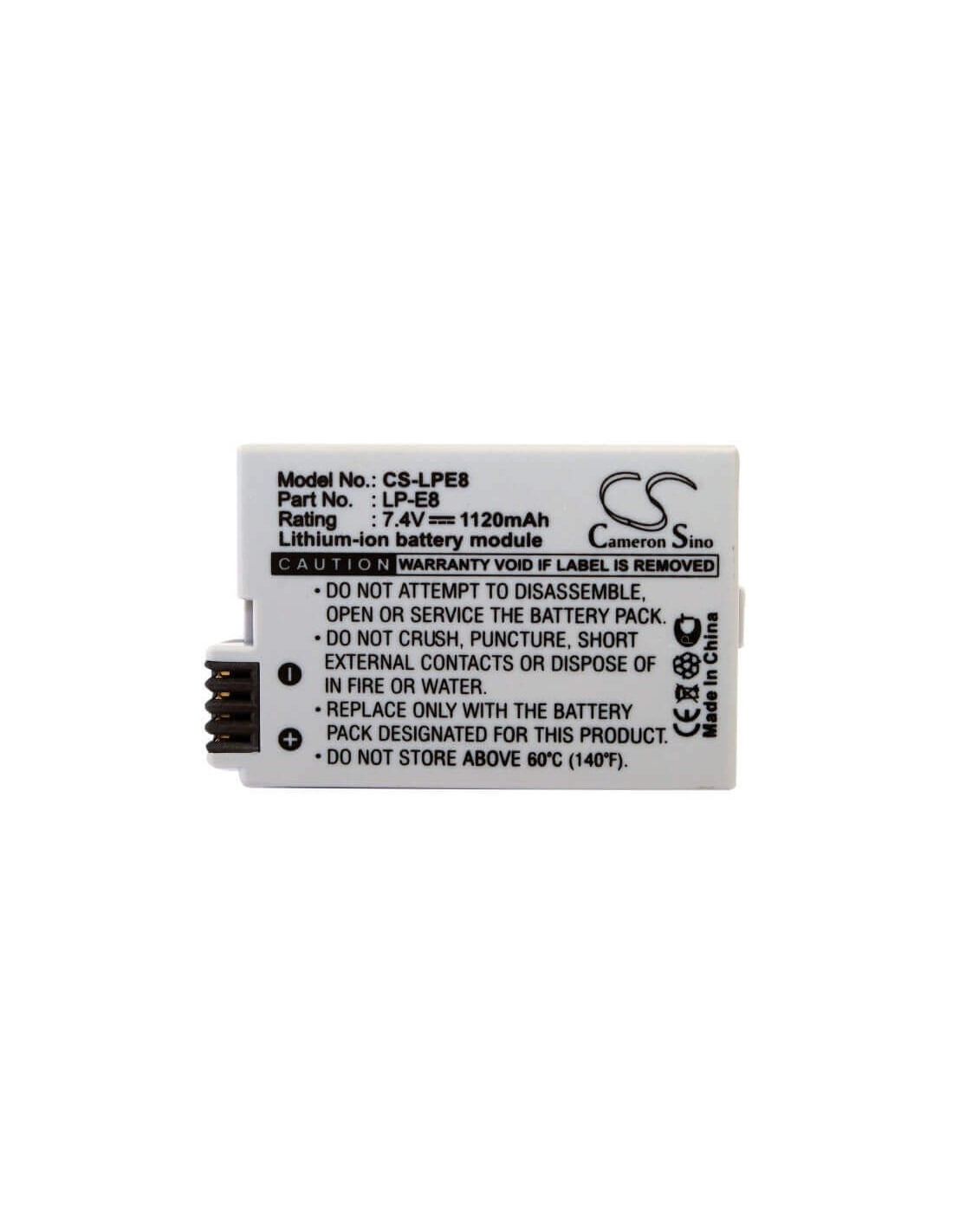 Battery for Canon Ef-s, Eos 550d, Eos 7.4V, 1120mAh - 8.29Wh