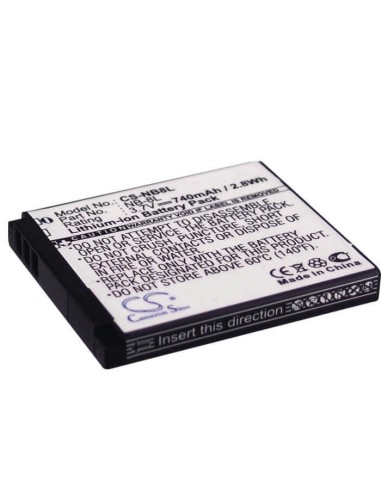 Battery for Canon Powershot A2200, Powershot A3000, 3.7V, 740mAh - 2.74Wh