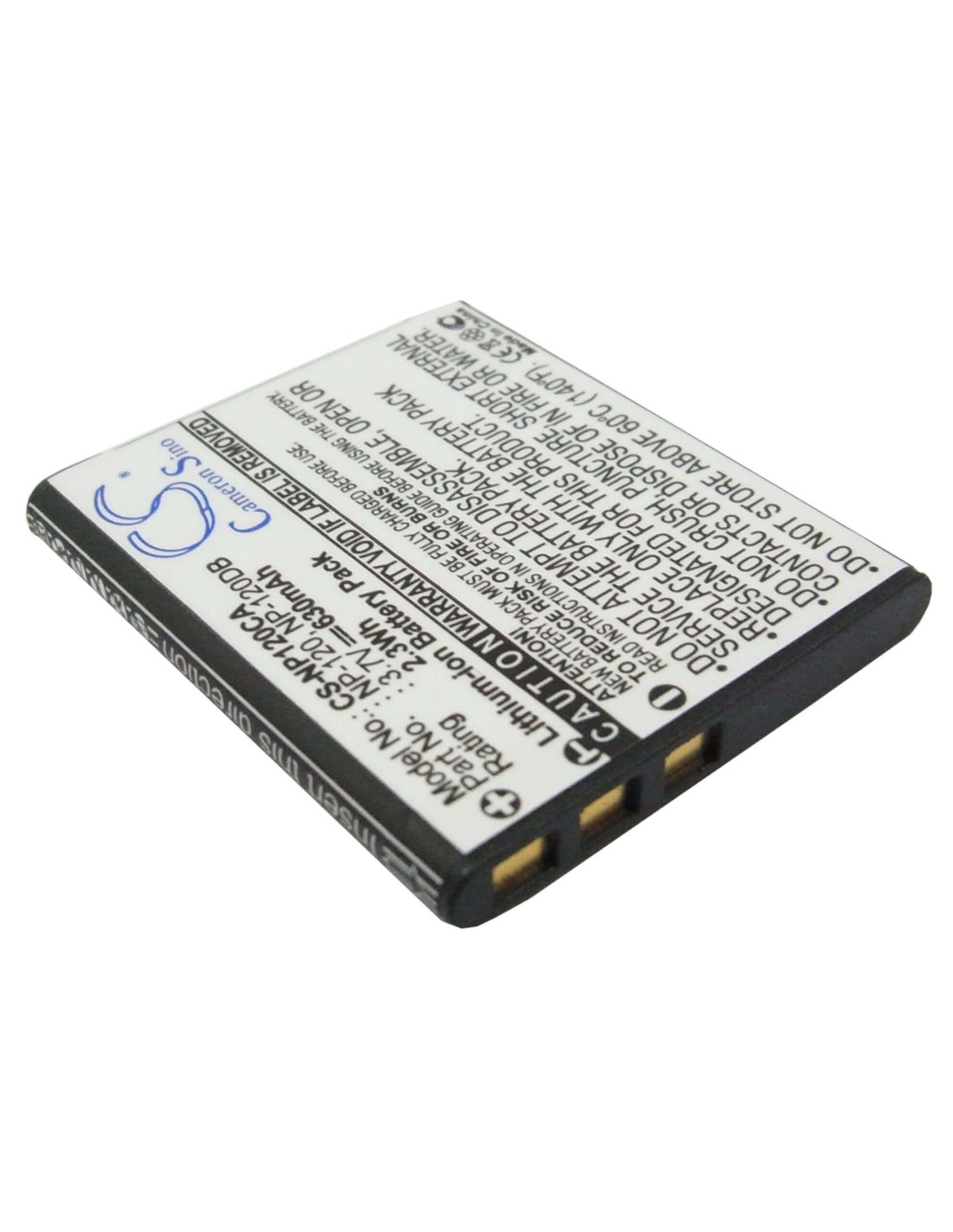 Battery for Casio Exilim Ex-ex-s200bk, Exilim Ex-s200, 3.7V, 630mAh - 2.33Wh