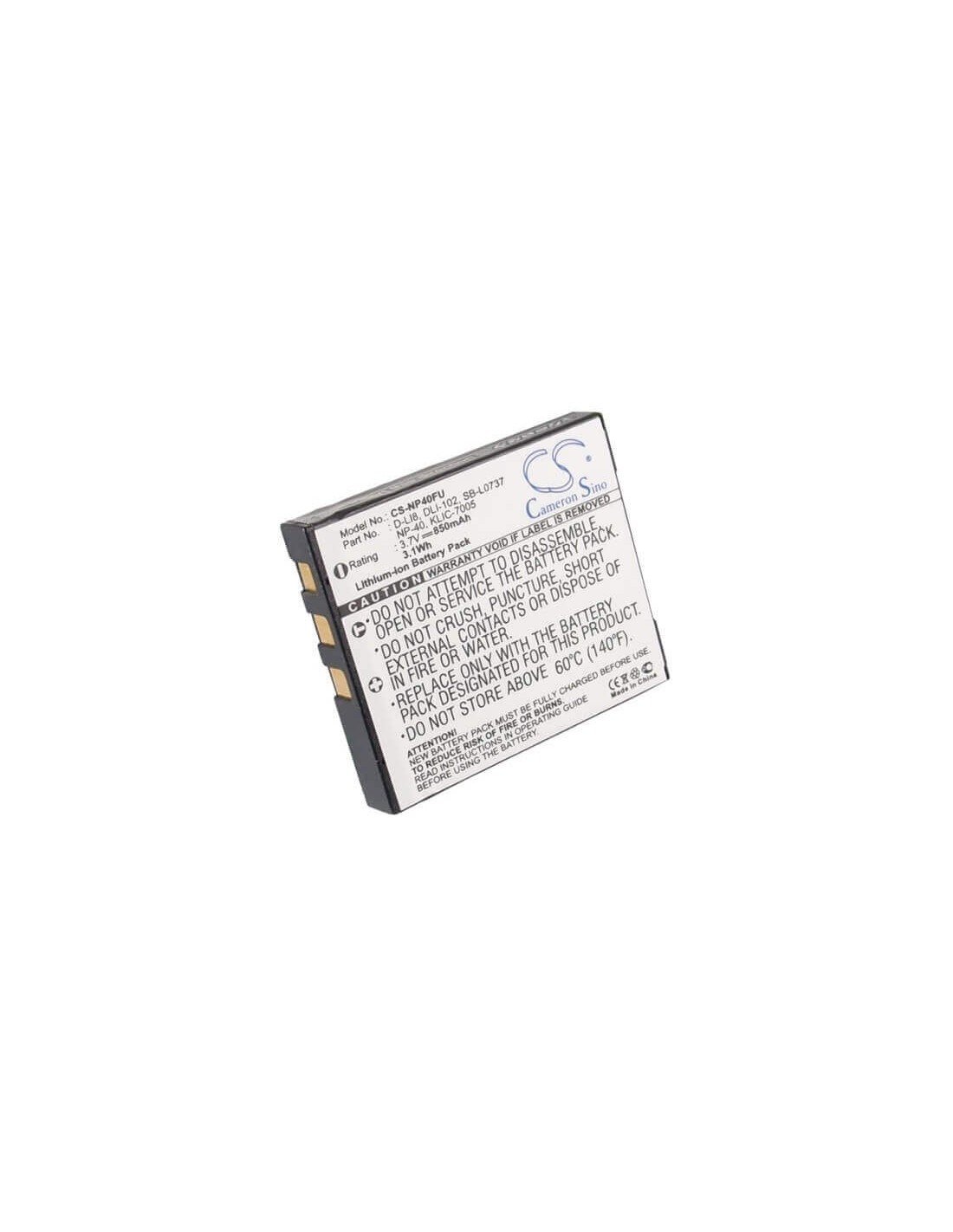 Battery for Rollei Da10, Db60, Dp60, Dx63, 3.7V, 850mAh - 3.15Wh