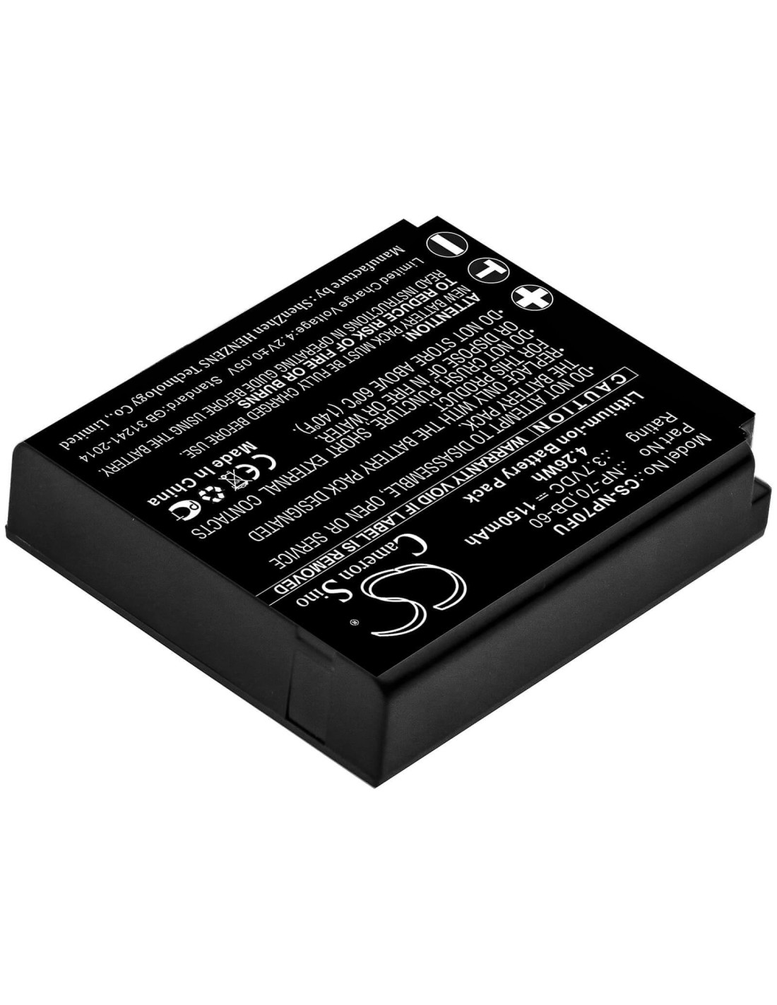 Battery for Fujifilm Finepix F20, Finepix F40fd, 3.7V, 1150mAh - 4.26Wh