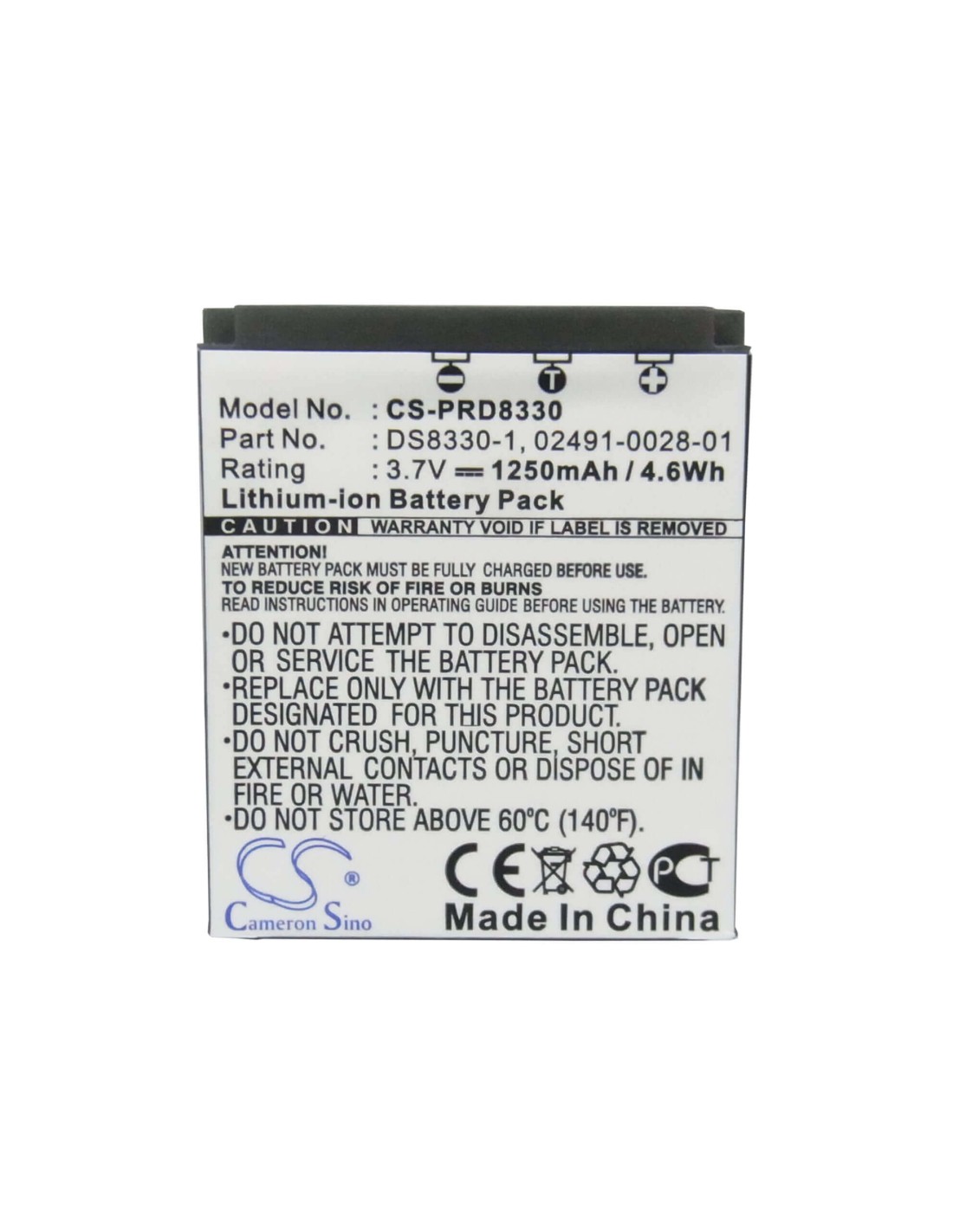Battery for Rollei Compactline 150, Prego 8330, 3.7V, 1250mAh - 4.63Wh
