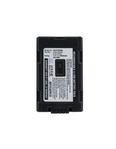 Battery for Panasonic Ag-dvc180a, Ag-dvc30, Ag-dvc30e, Ag-dvc32, 7.4V, 5400mAh - 39.96Wh