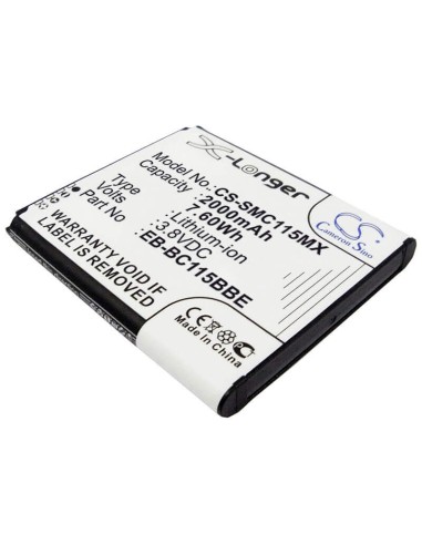 Battery for Samsung Galaxy K Zoom, Galaxy 3.8V, 2000mAh - 9.12Wh