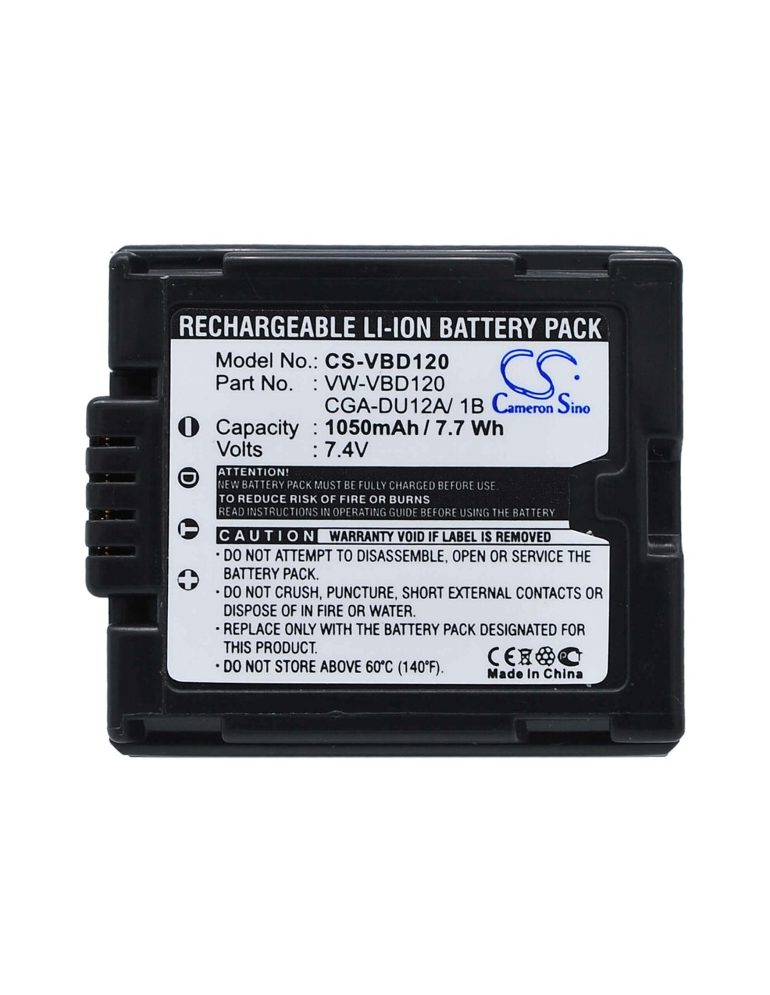 Battery for Panasonic Dz-gx20, Dz-gx20a, Dz-gx20e, Dz-gx25, 7.4V, 1050mAh - 7.77Wh