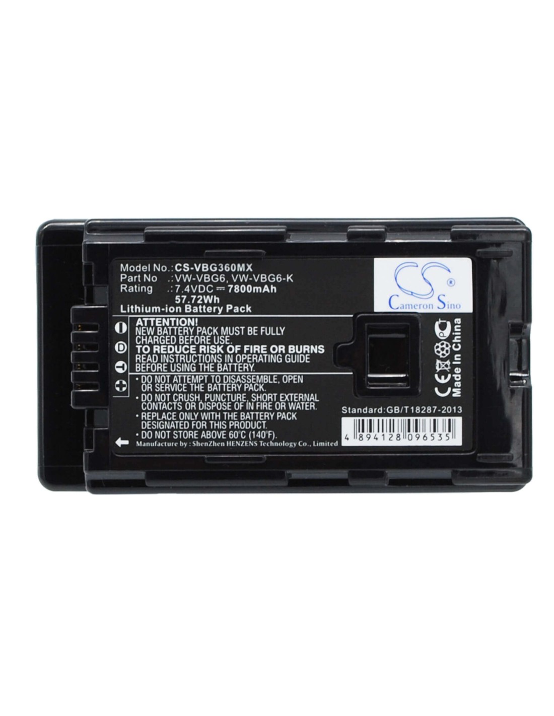 Battery for Panasonic Ag-ac130, Ag-ac130a, Ag-ac130aej, Ag-ac130ap, 7.4V, 7800mAh - 57.72Wh