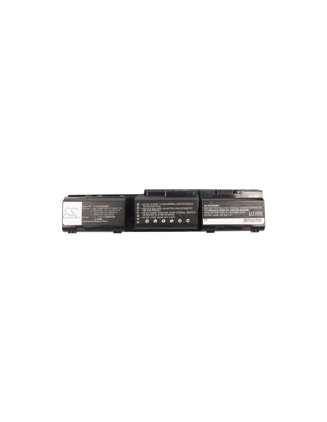 Black Battery for Acer Aspire 1820, Aspire 1420p, Aspire 1820pt 11.1V, 6600mAh - 73.26Wh