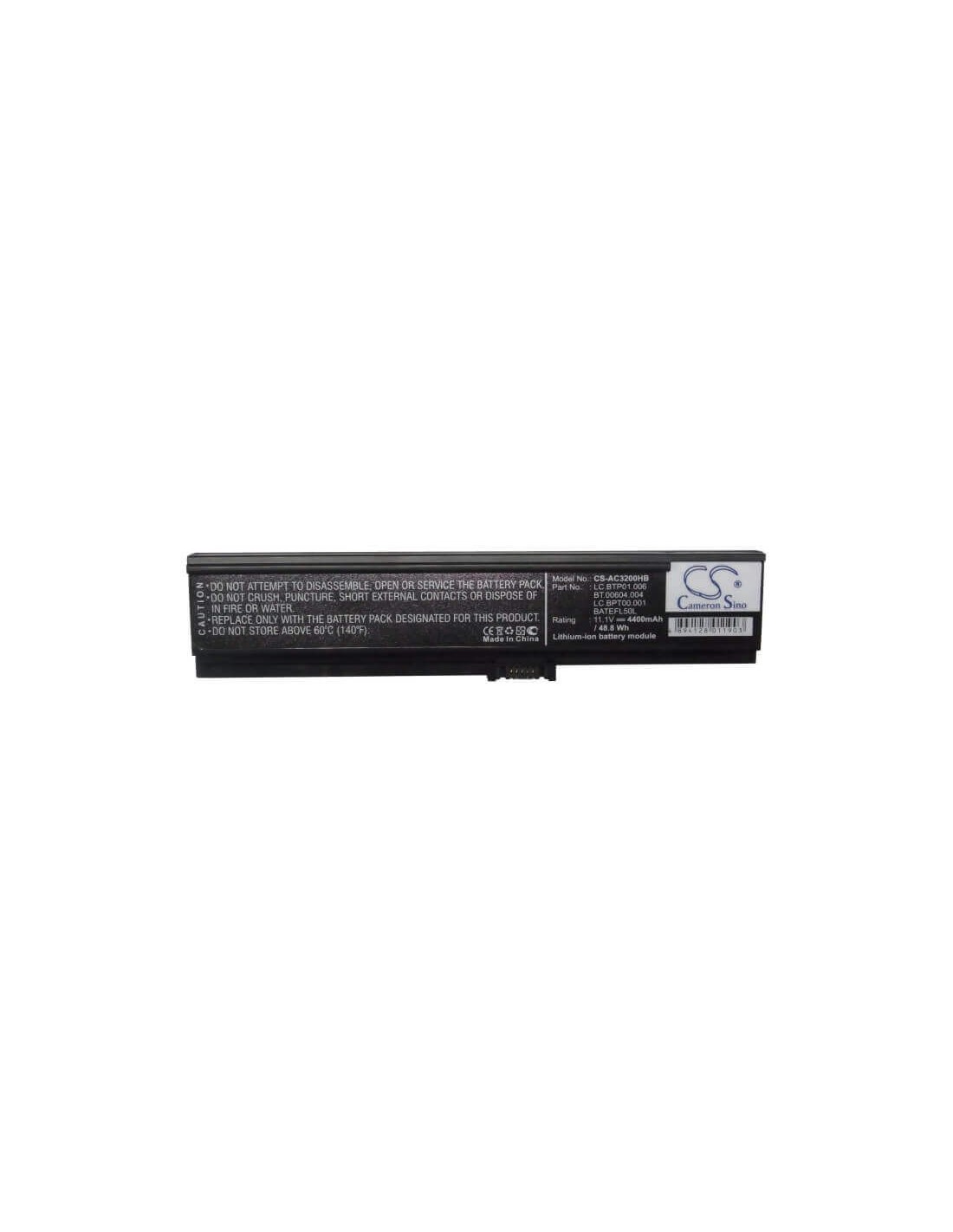 Black Battery for Acer As36802682, Aspire 3050, Aspire 3050-1733 11.1V, 4400mAh - 48.84Wh