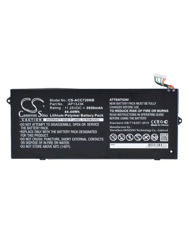 Black Battery for Acer Chromebook 11.6", Chromebook C720, Chromebook C720p 11.25V, 3950mAh - 44.44Wh