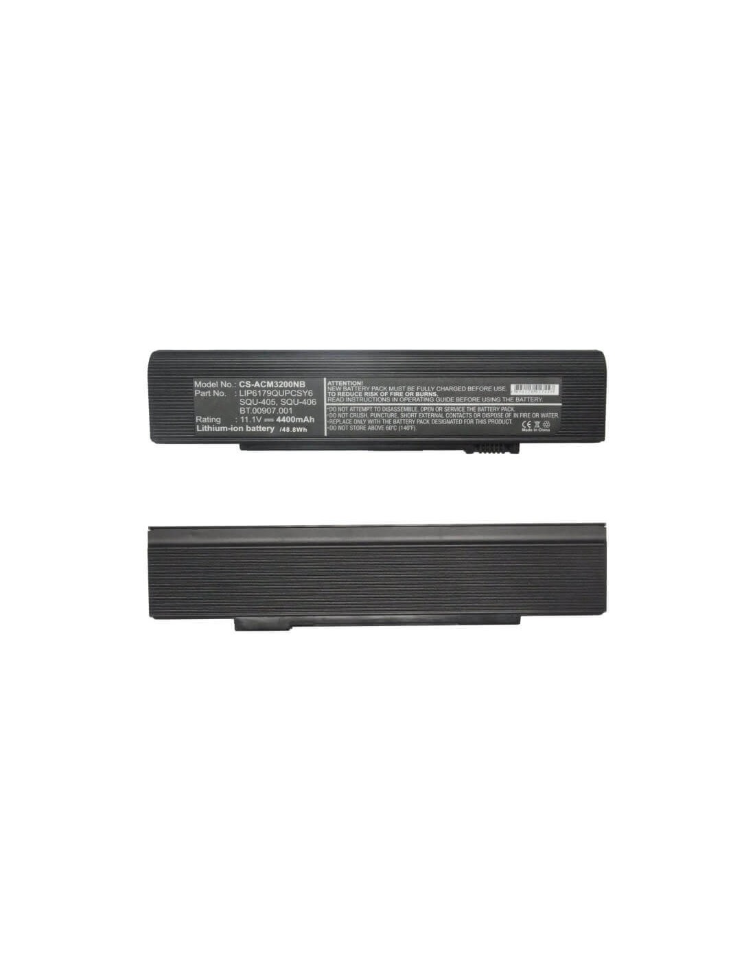Black Battery for Acer Travelmate 3200, Travelmate 3200xci, Travelmate 3200xmi 11.1V, 4400mAh - 48.84Wh