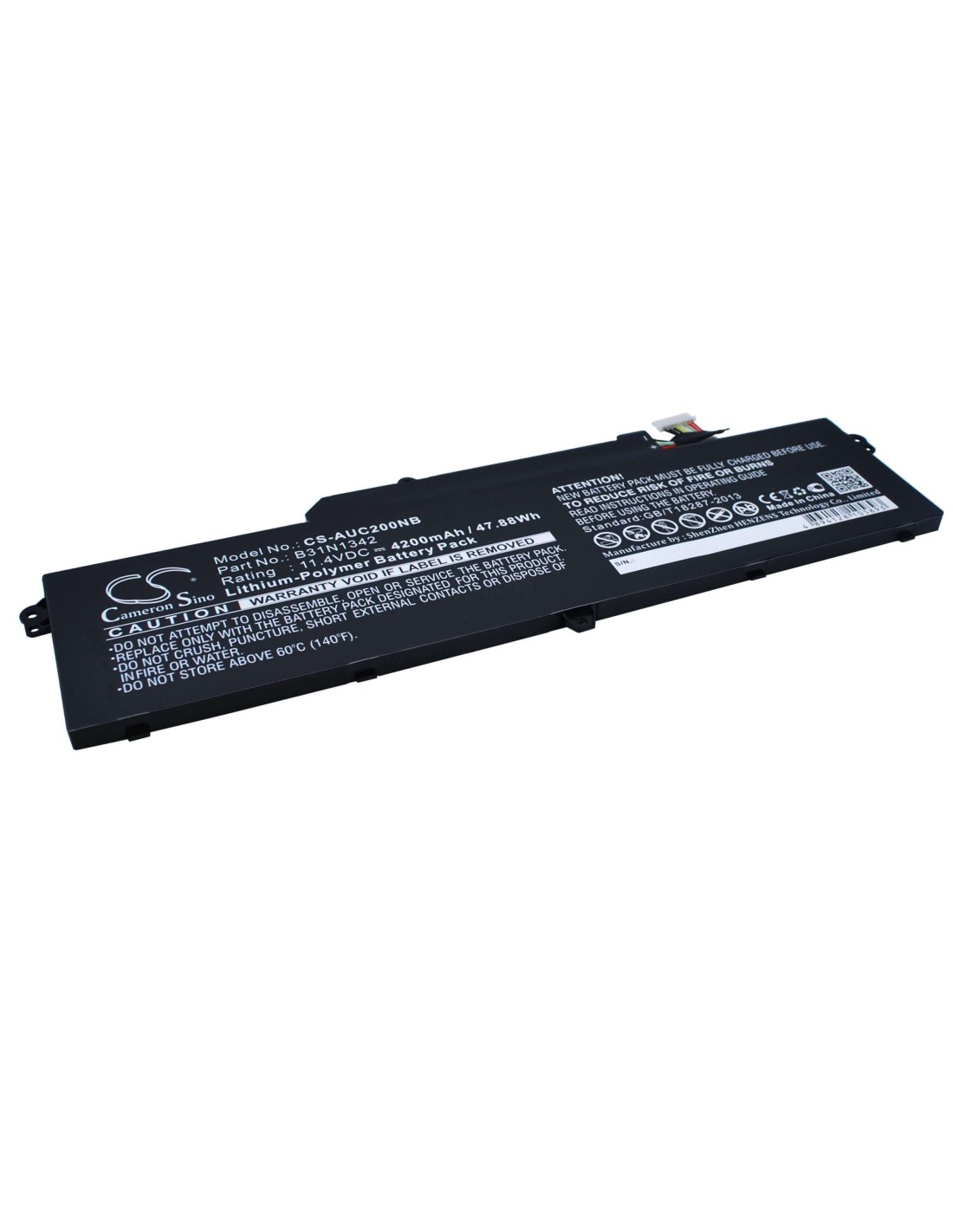 Black Battery for Asus Chromebook C200, Chromebook C200m, Chromebook C200ma 11.4V, 4200mAh - 47.88Wh