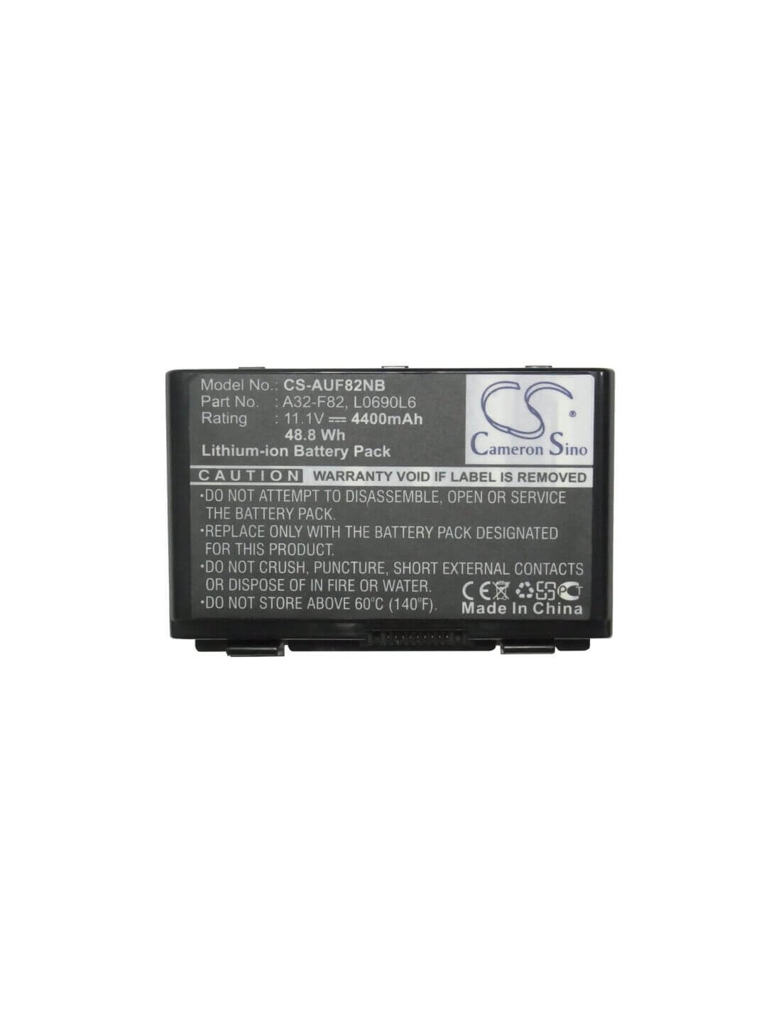 Black Battery for Asus F52, F82, Ff83s 11.1V, 4400mAh - 48.84Wh