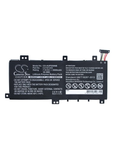 Black Battery for Asus Transformer Flip Tp550la, Transformer Flip Tp550ld 7.6V, 5000mAh - 38.00Wh