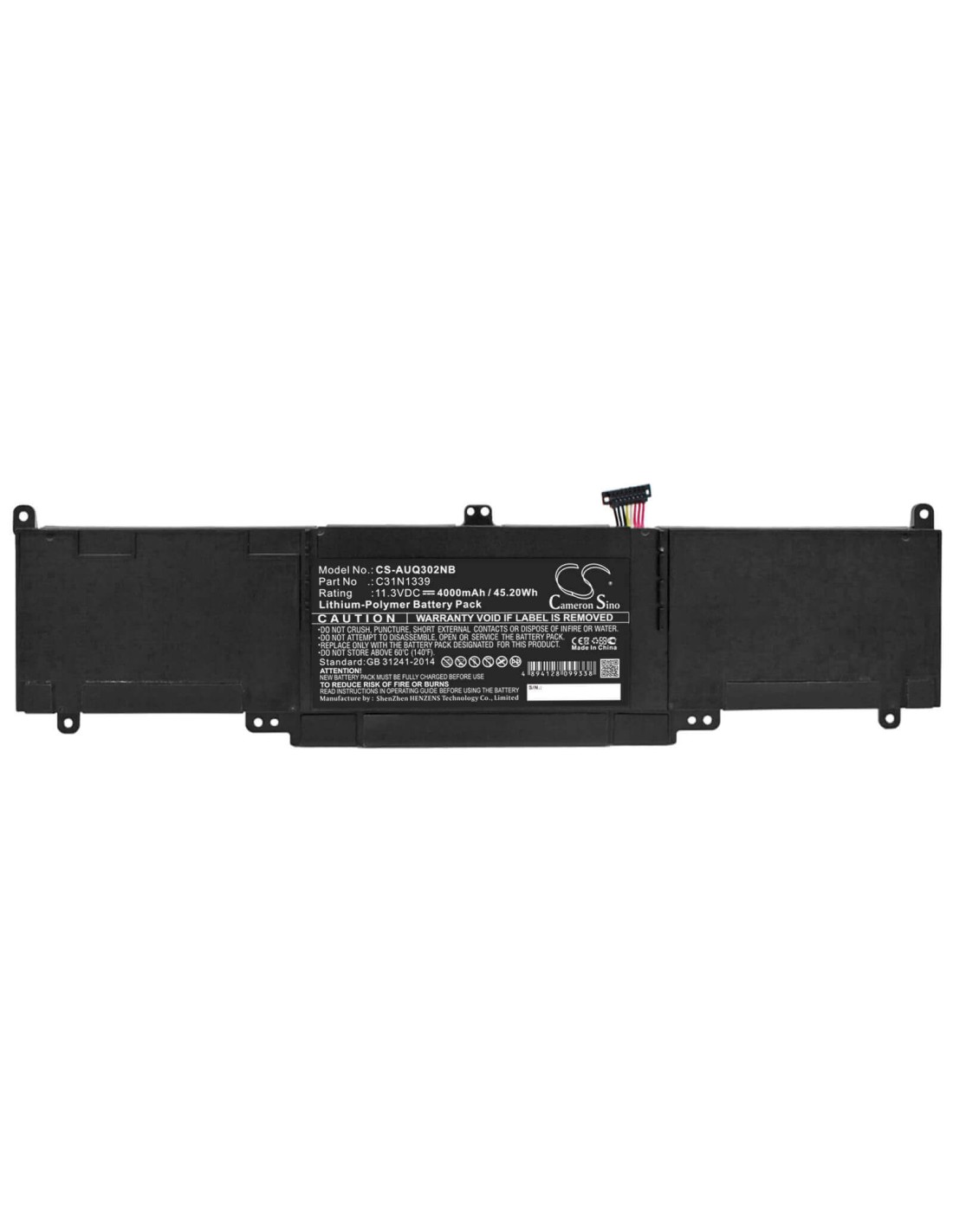 Black Battery for Asus Q302l, Q302la, Q302lg 11.3V, 4400mAh - 49.72Wh