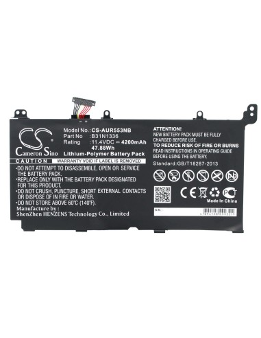 Black Battery for Asus R553ln, R553ln-xo106h-be, R553lf 11.4V, 4200mAh - 47.88Wh
