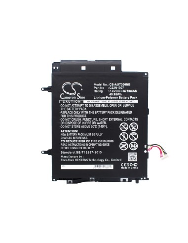 Black Battery for Asus Transformer Book T300, Transformer Book T300l, Transformer Book T300la 7.4V, 6750mAh - 49.95Wh