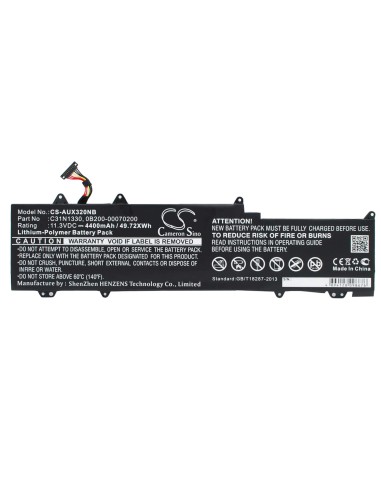 Black Battery for Asus Zenbook Ux32ln, Zenbook Ux32la, Zenbook Ux32ln-r4040h 11.3V, 4400mAh - 49.72Wh