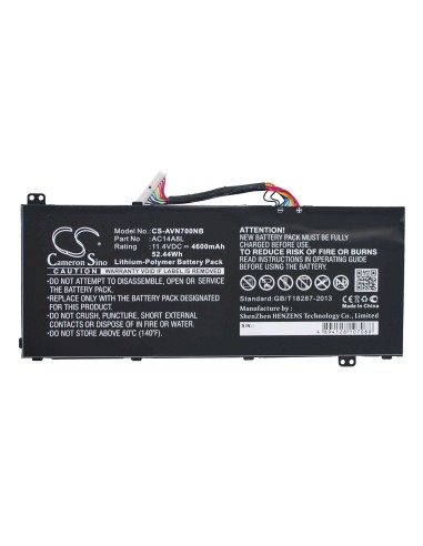 Black Battery for Acer Aspire Vn7, Aspire Vn7-571, Aspire Vn7-571g 11.4V, 4600mAh - 52.44Wh