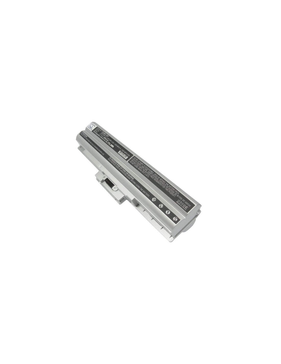 Silver Battery for Sony Vaio Vgn-aw230j/h, Vaio Vgn-aw235j/b, Vaio Vgn-aw290jfq 11.1V, 6600mAh - 73.26Wh