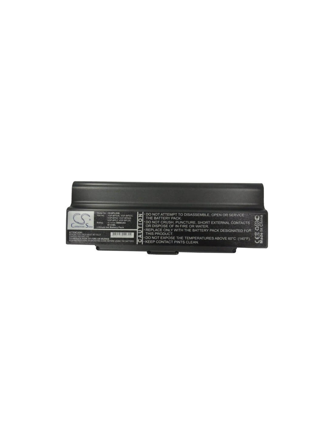Black Battery for Sony Vaio Vgn-c15gpb, Vaio Vgn-sz13c/ B, Vaio Vgn-c50ha/ W 11.1V, 8800mAh - 97.68Wh