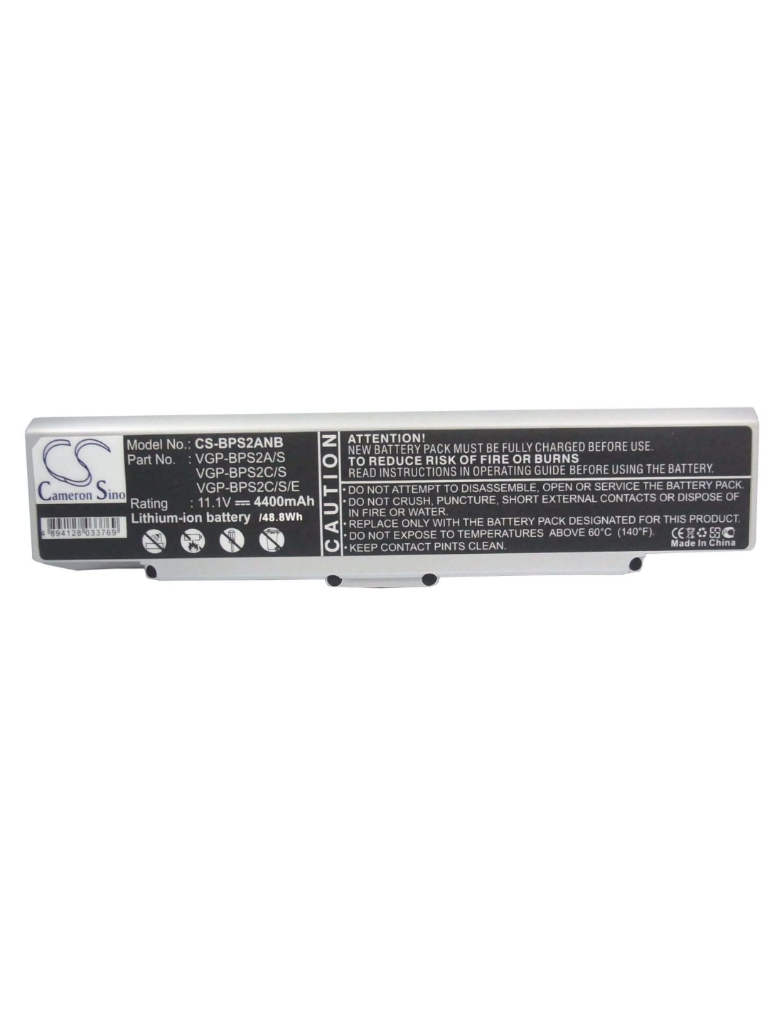 Silver Battery for Sony Vaio Vgc-la38g, Vaio Vgn-c140g/b, Vaio Vgn-c150p/b 11.1V, 4400mAh - 48.84Wh