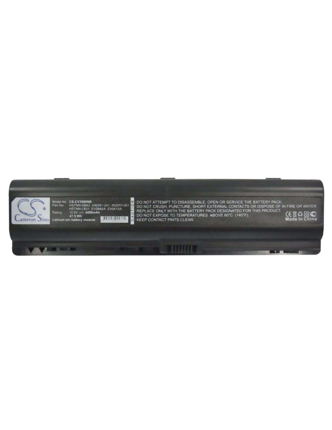 Black Battery for Compaq Presario A900, Presario C700, Presario C700em 10.8V, 4400mAh - 47.52Wh