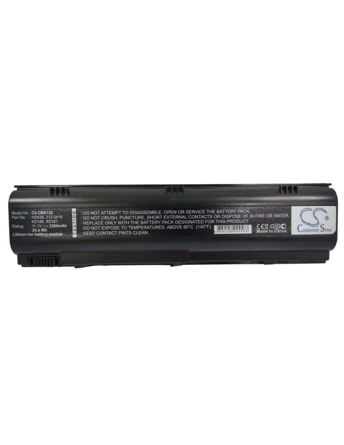 Black Battery for Dell Inspiron 1300, Inspiron B120, Inspiron B130 11.1V, 2200mAh - 24.42Wh