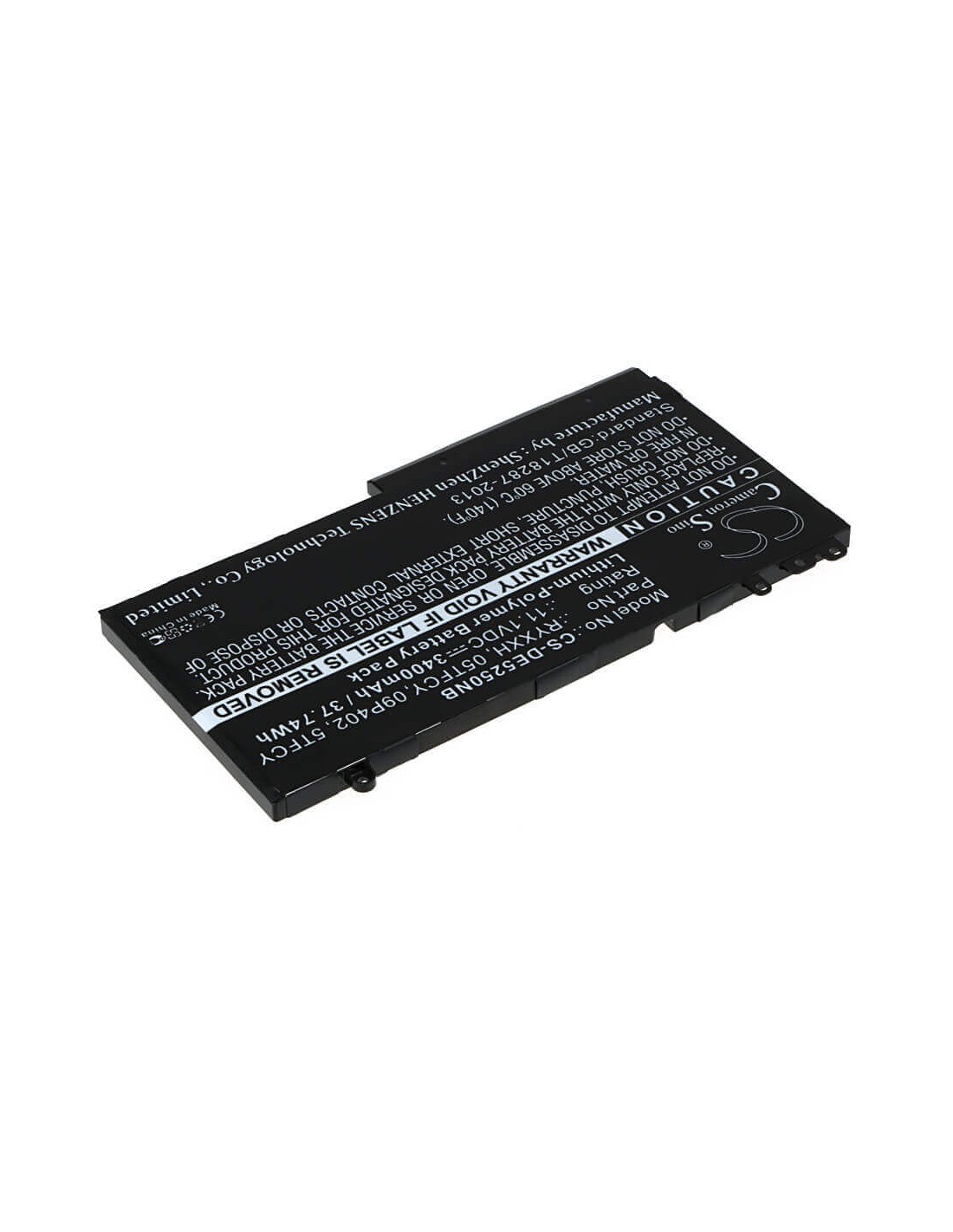 Black Battery for Dell Latitude 12 5000, Latitude 12 E5250 11.1V, 3400mAh - 37.74Wh