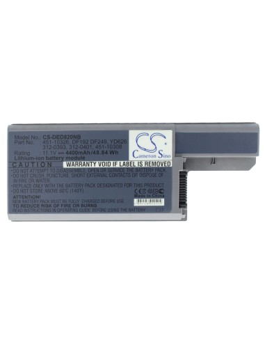 Metallic grey Battery for Dell Latitude D531, Latitude D820, Precision M65 11.1V, 4400mAh - 48.84Wh