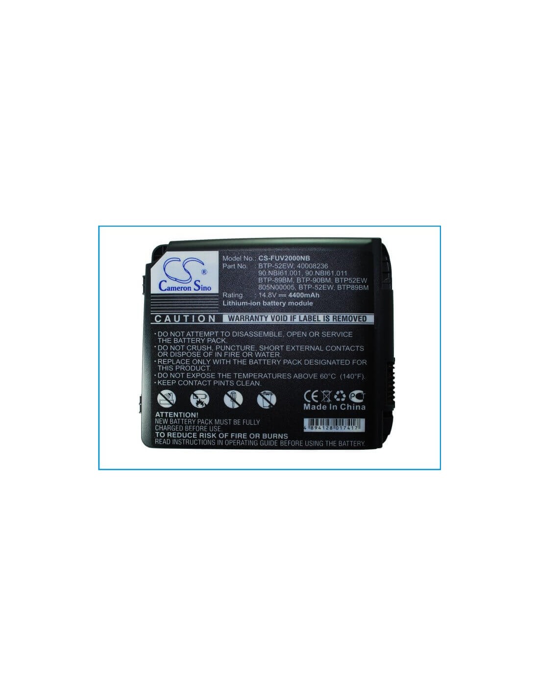 Grey Battery for Acer L51 14.4V, 4400mAh - 63.36Wh