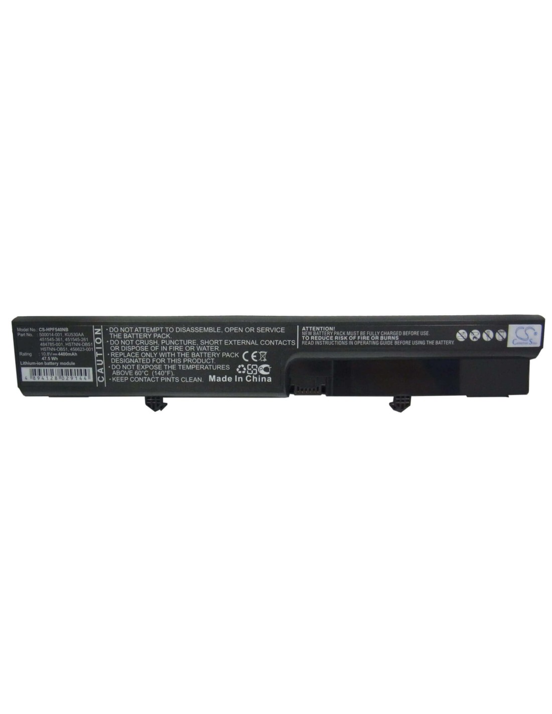Black Battery for Compaq Business Notebook 6530s, Business Notebook 6535s, Business Notebook 6520s 10.8V, 4400mAh - 47.52Wh