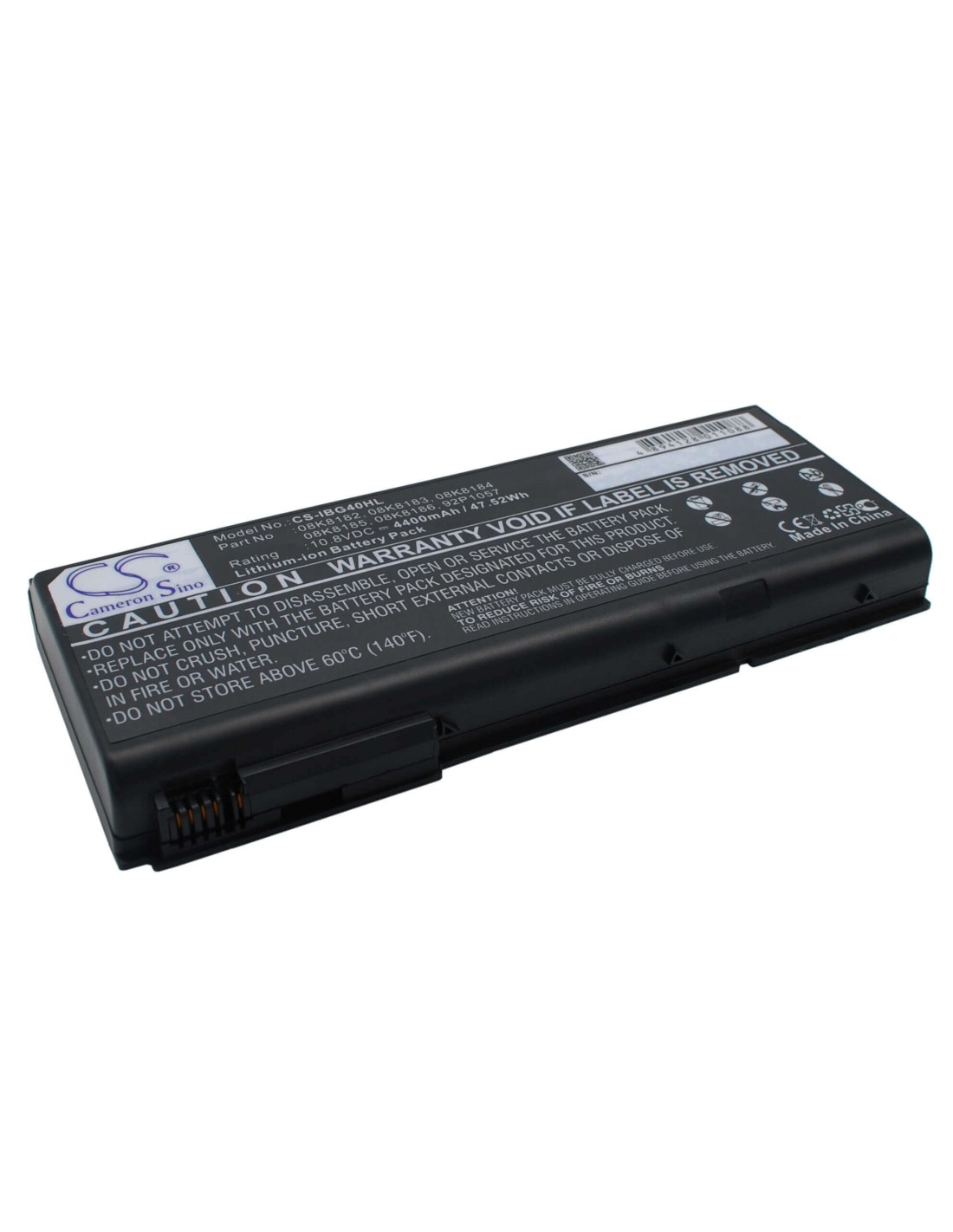 Black Battery for Ibm Thinkpad G40, G41, Thinkpad G40 Series 10.8V, 4400mAh - 47.52Wh