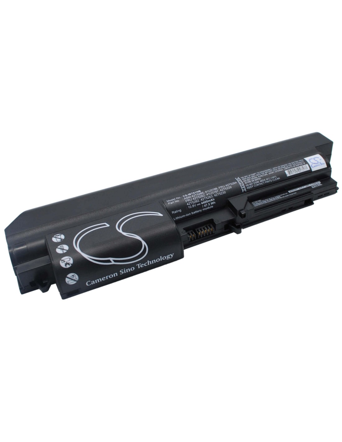 Black Battery for Ibm Thinkpad T61 7659, Thinkpad T400 2764, Thinkpad T61 6480 10.8V, 4400mAh - 47.52Wh