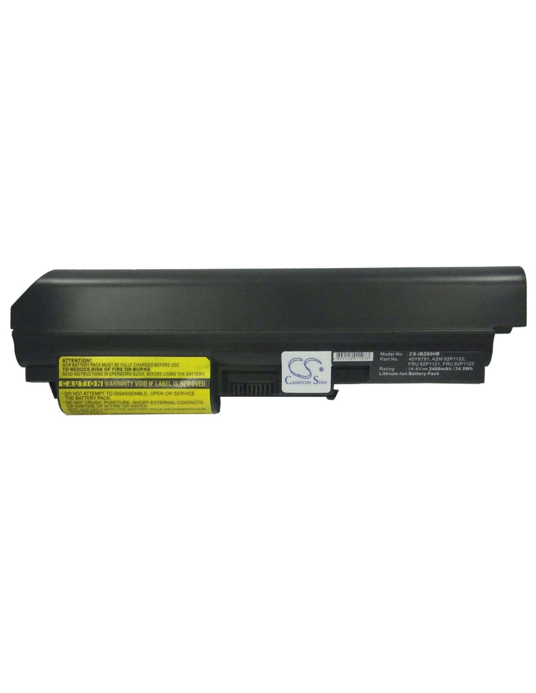 Black Battery for Ibm Thinkpad Z61t 9448, Thinkpad Z61t 9441, Thinkpad Z60t 2514 14.4V, 2400mAh - 34.56Wh