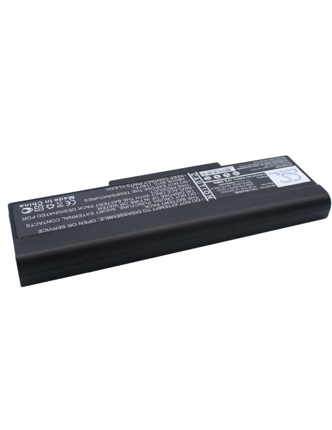 Black Battery for Dell Inspriron 1425, Inspriron 1427, Inspriron 1428 11.1V, 6600mAh - 73.26Wh