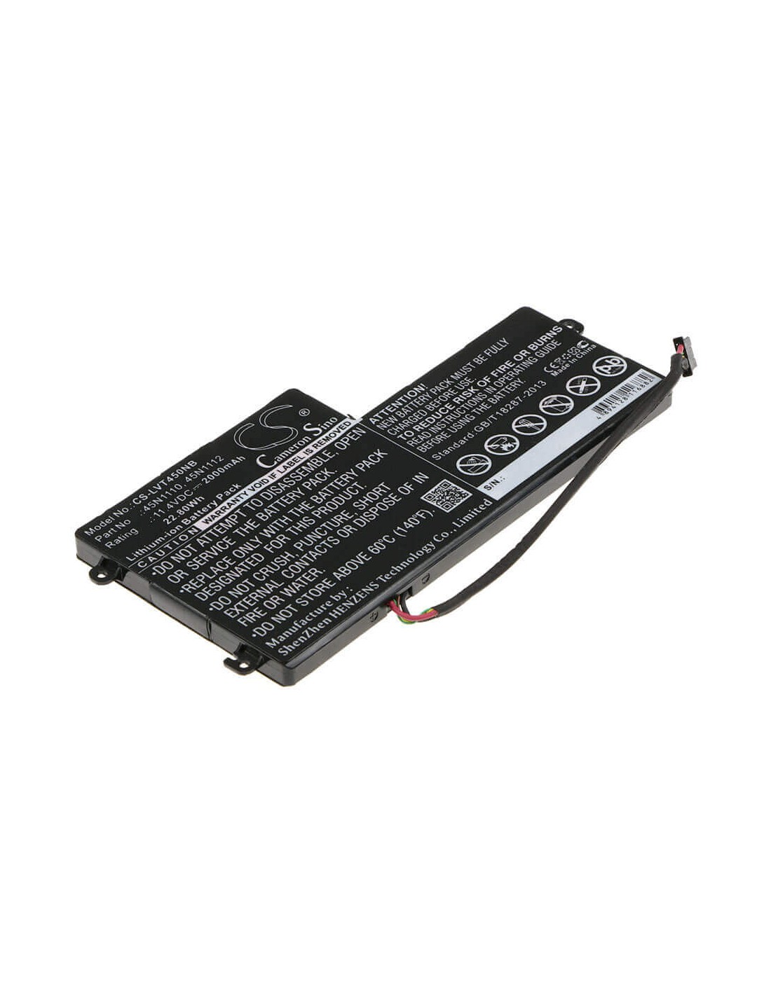 Black Battery for Lenovo Thinkpad T450, Thinkpad T440, Thinkpad K2450 11.4V, 2000mAh - 22.80Wh