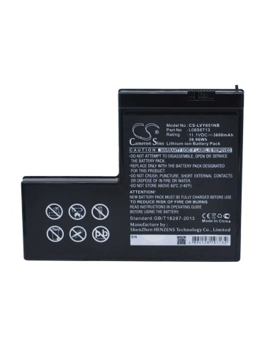 Black Battery for Lenovo Ideapad Y650, Ideapad Y650 4185, Ideapad Y650a 11.1V, 3600mAh - 39.96Wh