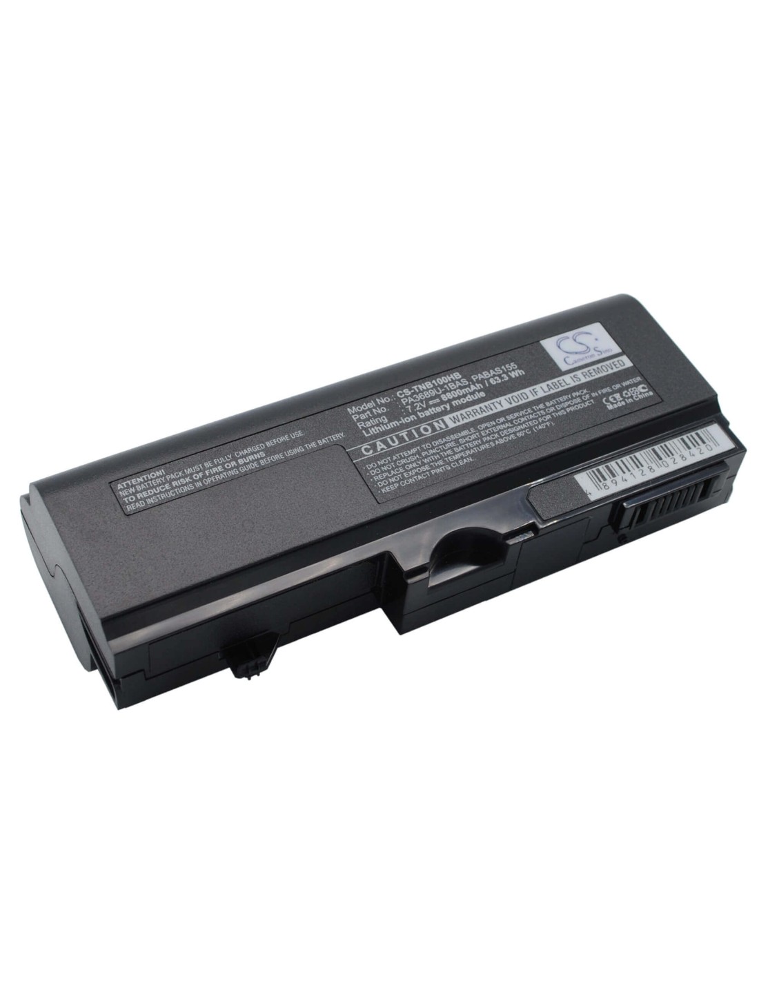 Black Battery for Toshiba Netbook Nb100, Netbook Nb100-01g, Netbook Nb100-111 7.2V, 8800mAh - 63.36Wh