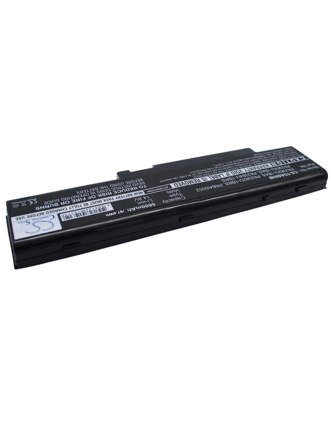 Black Battery for Toshiba Satellite A60-s1591, Satellite A60-s156, Satellite A60-743 14.8V, 6600mAh - 97.68Wh