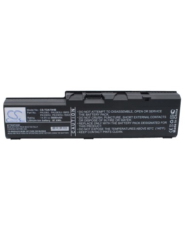 Black Battery for Toshiba Satellite A70, Satellite A70-s2362, Satellite A70-s249 14.8V, 6600mAh - 97.68Wh